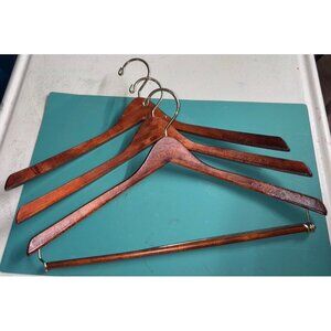 Batts Brown‎ Wooden Wishbone Suit Jacket Pants Hanger Set Of 3